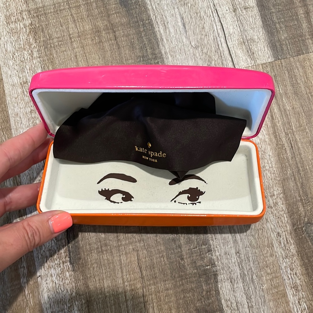 Kate Spade sunglass holder pink and orange